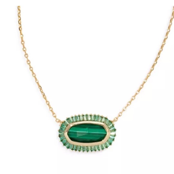 Kendra Scott Gold Baguette Elisa Emerald
Mix Pendant Necklace - Picture 4 of 6